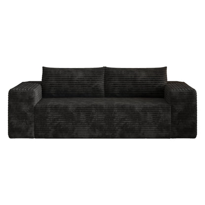 78.8' 3Setaser Sofa,Corduroy Fabric,Deep Seat Couches,Comfy Loveseat Sofa,No Assembly,1pcs for Living room, Bedroom,Conference room ,Apartment,Black - 1st Choice Furniture Direct