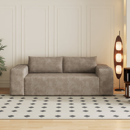 78.8' 3Setaser Sofa,Corduroy Fabric,Deep Seat Couches,Comfy Loveseat Sofa,No Assembly,1pcs for Living room, Bedroom,Conference room ,Apartment,Camel - 1st Choice Furniture Direct