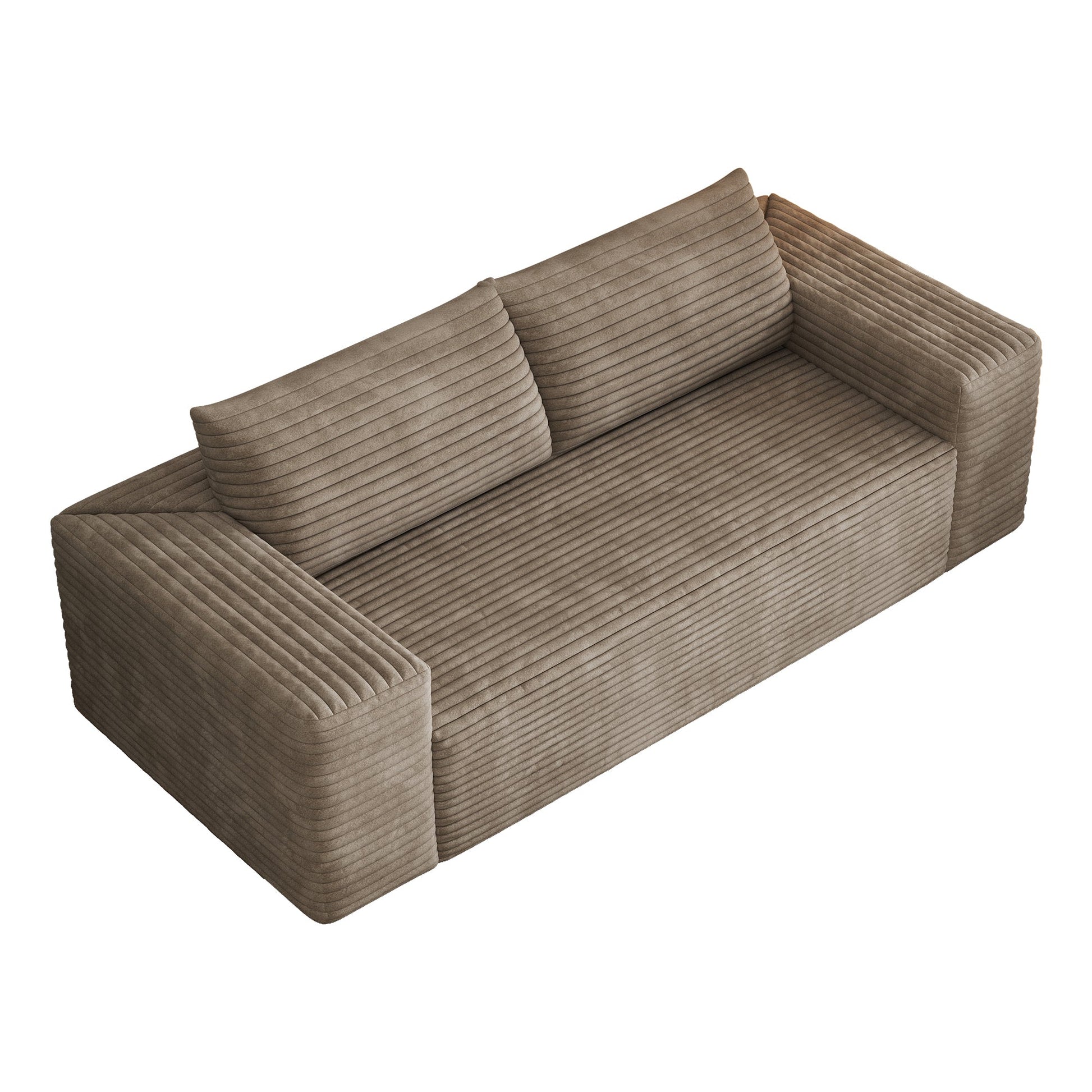 78.8' 3Setaser Sofa,Corduroy Fabric,Deep Seat Couches,Comfy Loveseat Sofa,No Assembly,1pcs for Living room, Bedroom,Conference room ,Apartment,Camel - 1st Choice Furniture Direct