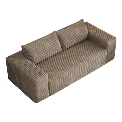 78.8' 3Setaser Sofa,Corduroy Fabric,Deep Seat Couches,Comfy Loveseat Sofa,No Assembly,1pcs for Living room, Bedroom,Conference room ,Apartment,Camel - 1st Choice Furniture Direct