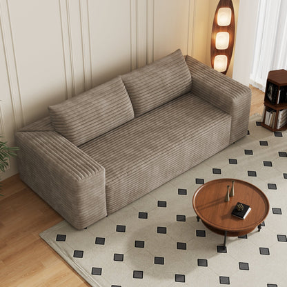 78.8' 3Setaser Sofa,Corduroy Fabric,Deep Seat Couches,Comfy Loveseat Sofa,No Assembly,1pcs for Living room, Bedroom,Conference room ,Apartment,Camel - 1st Choice Furniture Direct