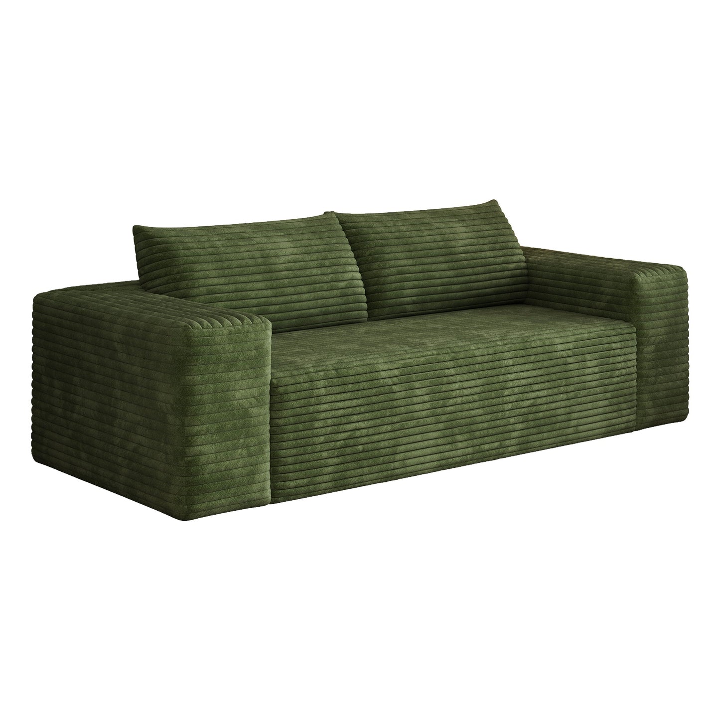 78.8' 3Setaser Sofa,Corduroy Fabric,Deep Seat Couches,Comfy Loveseat Sofa,No Assembly,1pcs for Living room, Bedroom,Conference room ,Apartment,Green - 1st Choice Furniture Direct