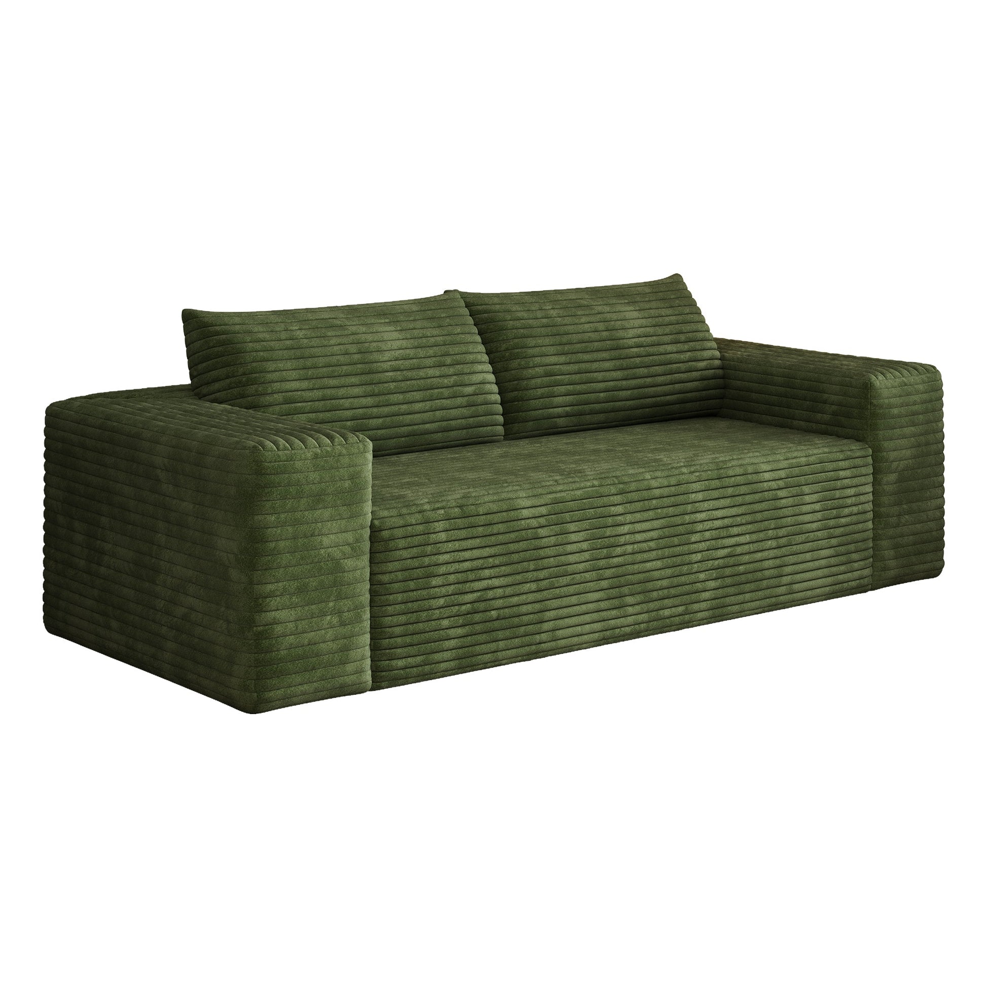 78.8' 3Setaser Sofa,Corduroy Fabric,Deep Seat Couches,Comfy Loveseat Sofa,No Assembly,1pcs for Living room, Bedroom,Conference room ,Apartment,Green - 1st Choice Furniture Direct