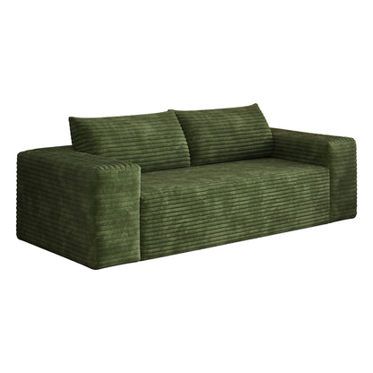 78.8' 3Setaser Sofa,Corduroy Fabric,Deep Seat Couches,Comfy Loveseat Sofa,No Assembly,1pcs for Living room, Bedroom,Conference room ,Apartment,Green - 1st Choice Furniture Direct