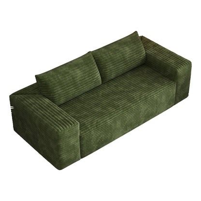 78.8' 3Setaser Sofa,Corduroy Fabric,Deep Seat Couches,Comfy Loveseat Sofa,No Assembly,1pcs for Living room, Bedroom,Conference room ,Apartment,Green - 1st Choice Furniture Direct