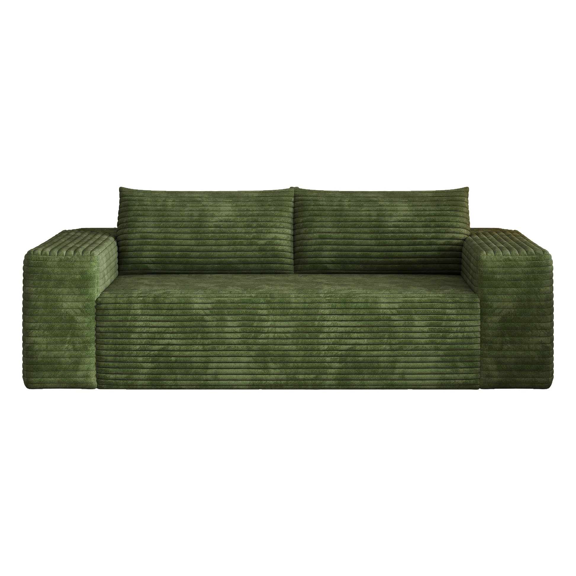 78.8' 3Setaser Sofa,Corduroy Fabric,Deep Seat Couches,Comfy Loveseat Sofa,No Assembly,1pcs for Living room, Bedroom,Conference room ,Apartment,Green - 1st Choice Furniture Direct