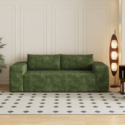 78.8' 3Setaser Sofa,Corduroy Fabric,Deep Seat Couches,Comfy Loveseat Sofa,No Assembly,1pcs for Living room, Bedroom,Conference room ,Apartment,Green - 1st Choice Furniture Direct