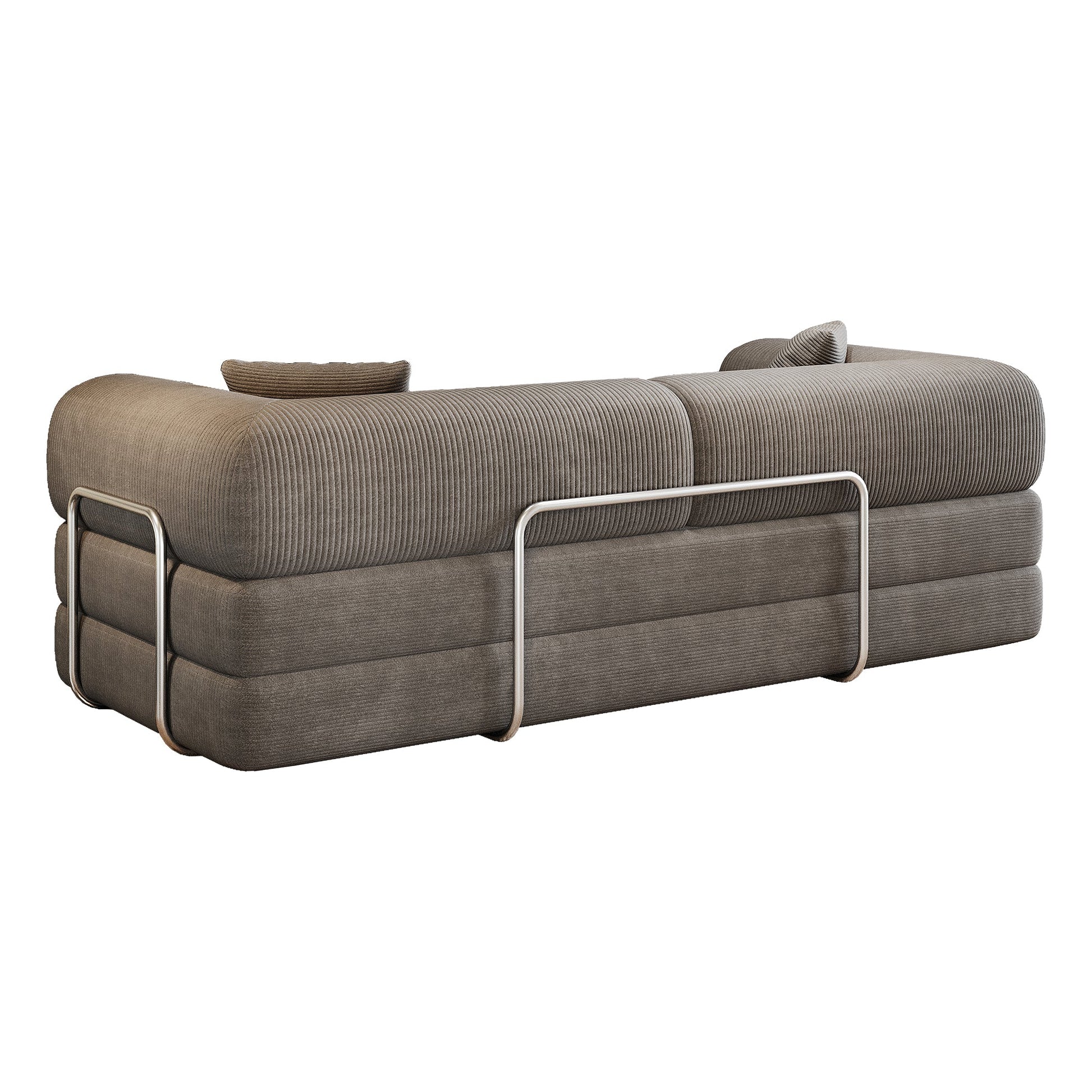 78.8' Compression Sofa,Convertible Floor Sofa Bed - with Pillow Back Support Armrest,Comfy Futon Couch Sleeper Bed,Loveseats Boneless Modular Sectional Sofa,Corduroy fabric,for Living Room,Bedroom,Grey - 1st Choice Furniture Direct