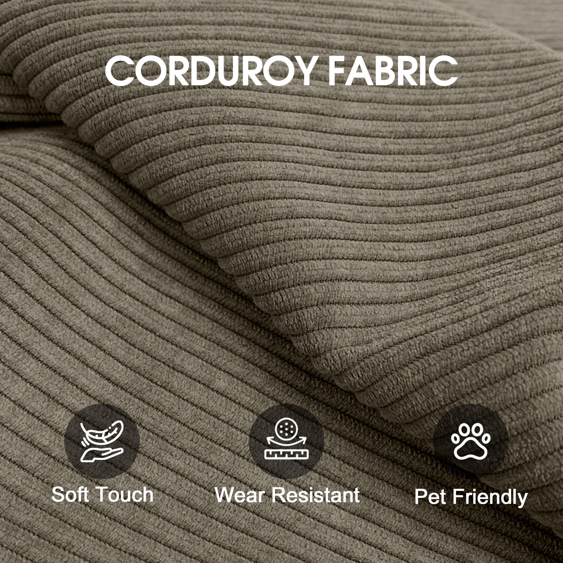 78.8' Compression Sofa,Convertible Floor Sofa Bed - with Pillow Back Support Armrest,Comfy Futon Couch Sleeper Bed,Loveseats Boneless Modular Sectional Sofa,Corduroy fabric,for Living Room,Bedroom,Camel - 1st Choice Furniture Direct