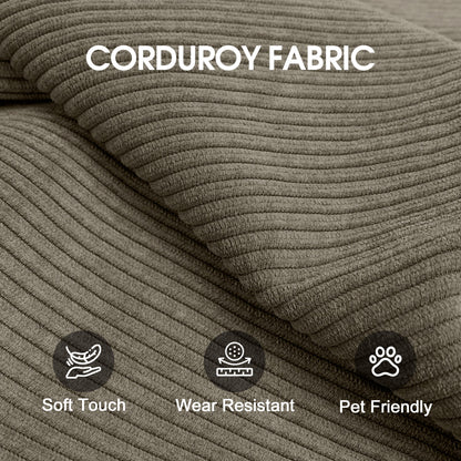 78.8' Compression Sofa,Convertible Floor Sofa Bed - with Pillow Back Support Armrest,Comfy Futon Couch Sleeper Bed,Loveseats Boneless Modular Sectional Sofa,Corduroy fabric,for Living Room,Bedroom,Camel - 1st Choice Furniture Direct