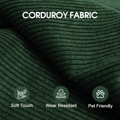 78.8' Compression Sofa,Convertible Floor Sofa Bed - with Pillow Back Support Armrest,Comfy Futon Couch Sleeper Bed,Loveseats Boneless Modular Sectional Sofa,Corduroy fabric,for Living Room,Bedroom,Green - 1st Choice Furniture Direct