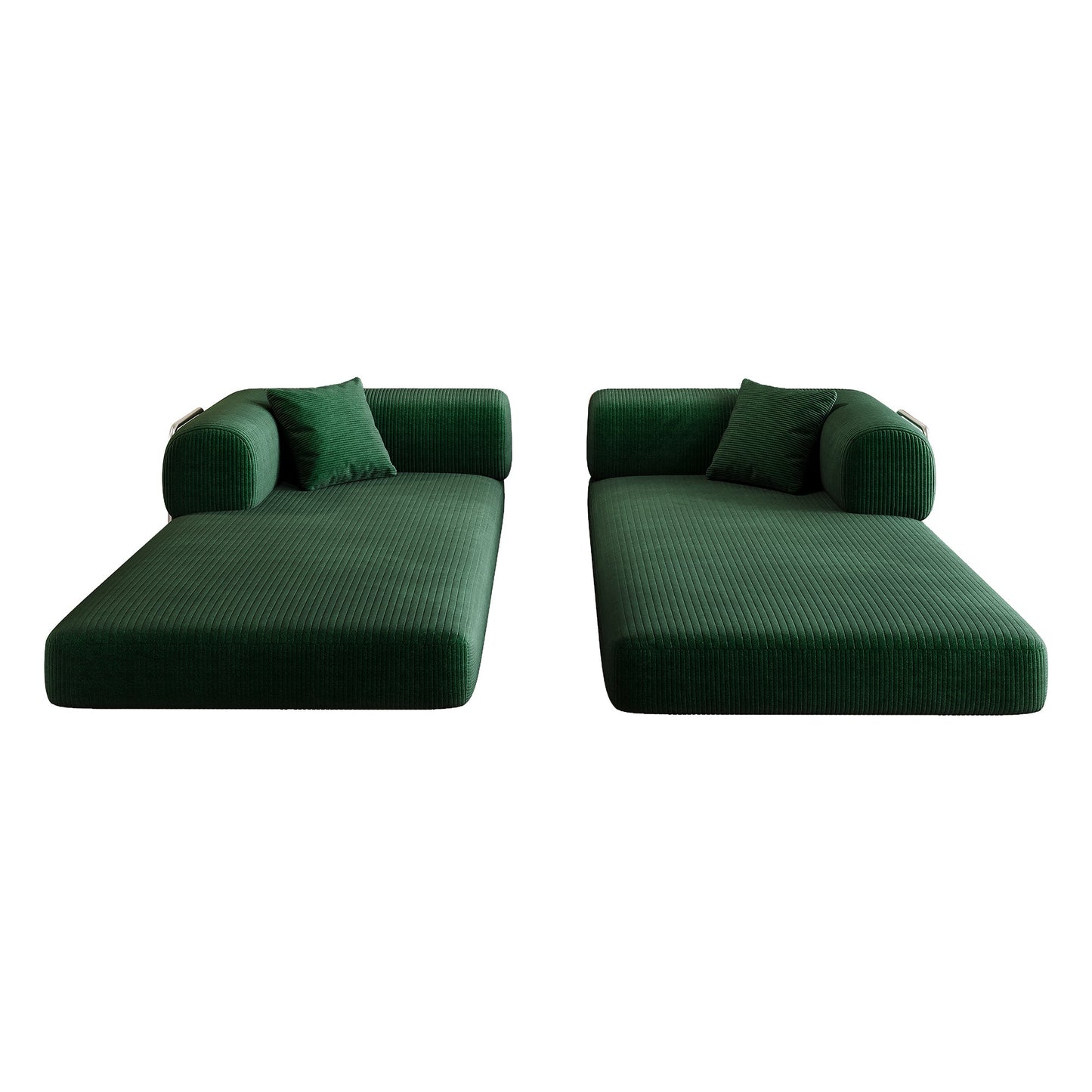 78.8' Compression Sofa,Convertible Floor Sofa Bed - with Pillow Back Support Armrest,Comfy Futon Couch Sleeper Bed,Loveseats Boneless Modular Sectional Sofa,Corduroy fabric,for Living Room,Bedroom,Green - 1st Choice Furniture Direct