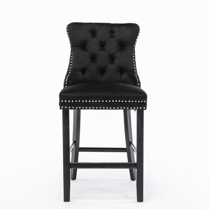 1st Choice Elegant Black Velvet Chair with Foam Filling Stylish Seating