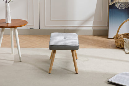 1st Choice Wooden Step Ottoman Wooden Stool Square Cushion