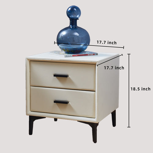 1st Choice Modern Nightstand Bedside Cabinet with PU Leather in Orange
