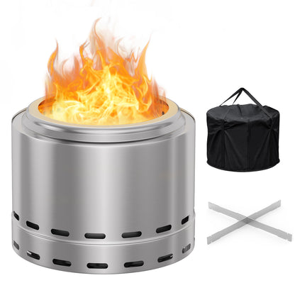 19.5' Smokeless Fire Pit, Portable Outdoor Firepit, Wood Burning Fireplaces, Low Smoke Bonfire for Camping, Patio and Outside