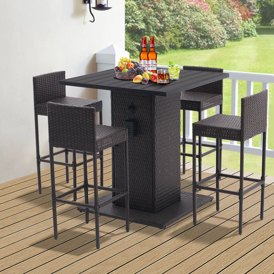 1st Choice All-Weather PE Rattan 5pc Outdoor Conversation Bar Set