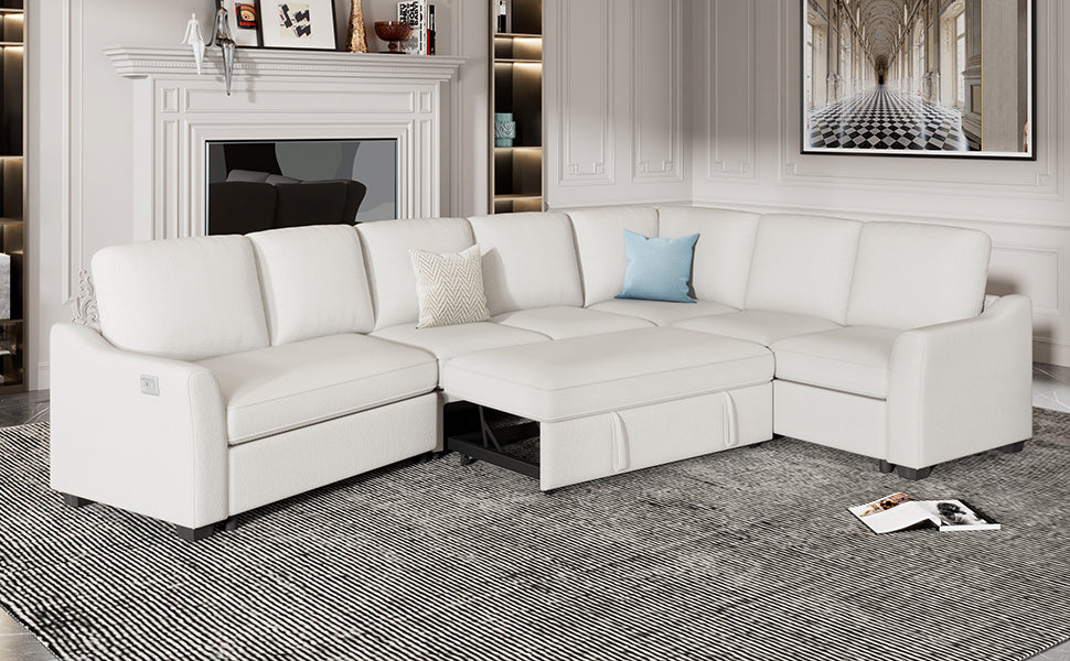 1st Choice Sectional Sleeper Sofa with Pull-Out Bed Modern L-Shape