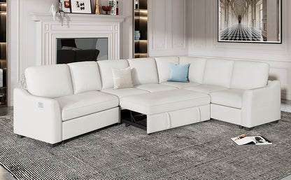 1st Choice Sectional Sleeper Sofa with Pull-Out Bed Modern L-Shape