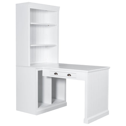 1st Choice Elegant 3-Piece Bookcase and Writing Desk Set in pristine white