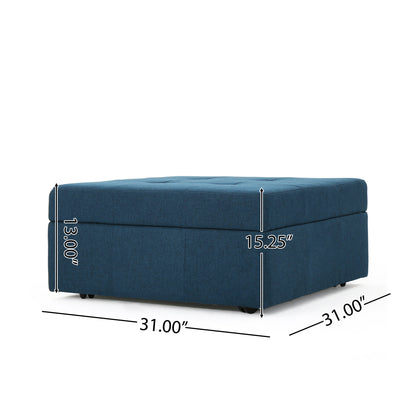 1st Choice Modern Storage Bedroom Living Room Ottoman in Navy Blue