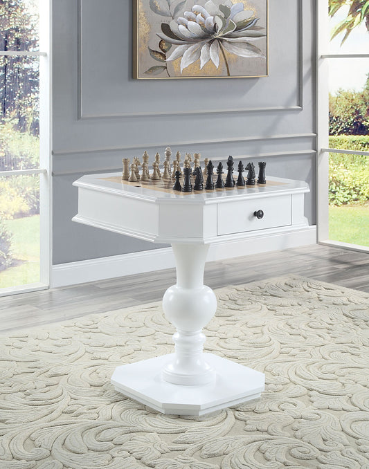 Galini White Finish Game Table