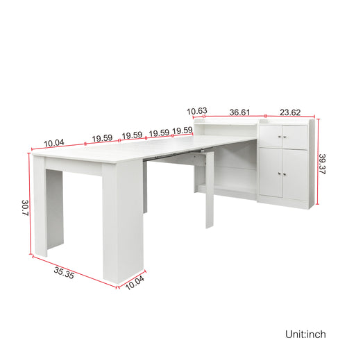 1st Choice Modern Extendable Dining Table with Storage in White