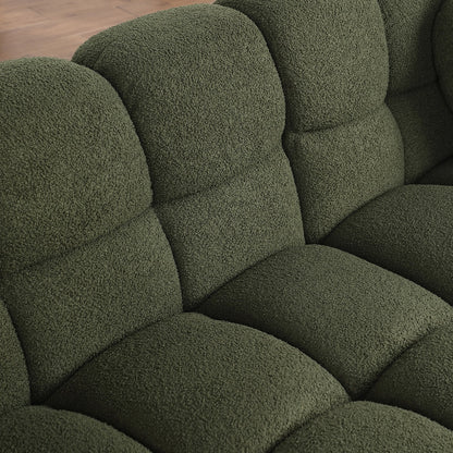 1st Choice Versatile Olive Green Boucle Sofa