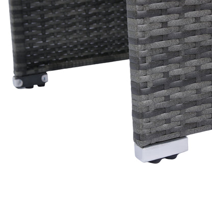 8 Piece Patio Sectional Wicker Rattan Outdoor Furniture Sofa Set with One Storage Box Under Seat and Cushion Box Grey wicker + Black Cushion + Clear Glass Top - 1st Choice Furniture Direct