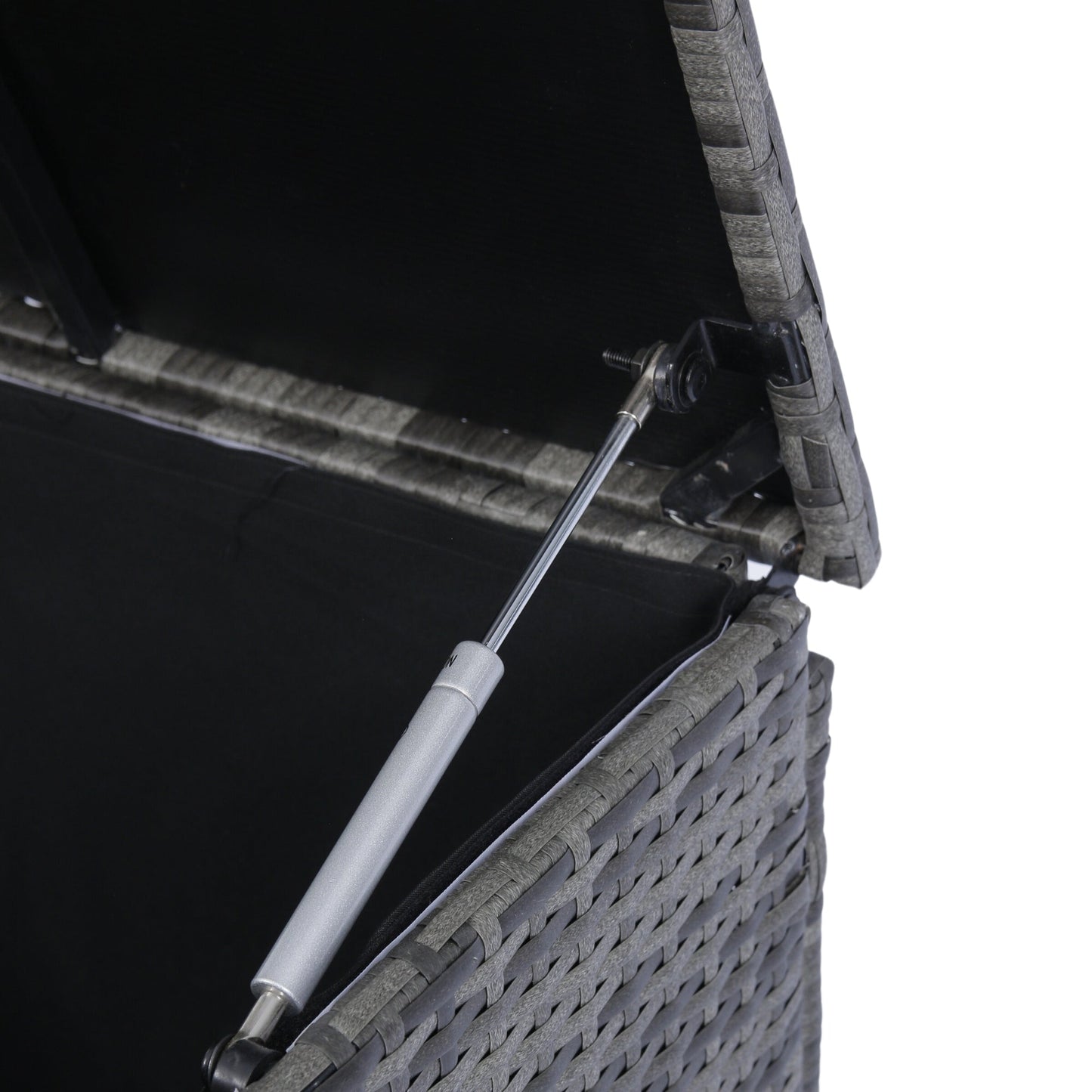 8 Piece Patio Sectional Wicker Rattan Outdoor Furniture Sofa Set with One Storage Box Under Seat and Cushion Box Grey wicker + Black Cushion + Clear Glass Top - 1st Choice Furniture Direct