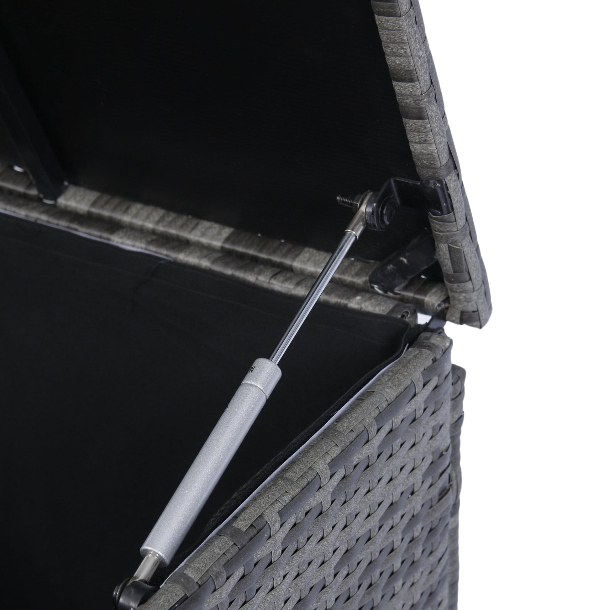 8 Piece Patio Sectional Wicker Rattan Outdoor Furniture Sofa Set with One Storage Box Under Seat and Cushion Box Grey wicker + Black Cushion + Clear Glass Top - 1st Choice Furniture Direct