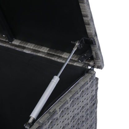 8 Piece Patio Sectional Wicker Rattan Outdoor Furniture Sofa Set with One Storage Box Under Seat and Cushion Box Grey wicker + Black Cushion + Clear Glass Top - 1st Choice Furniture Direct