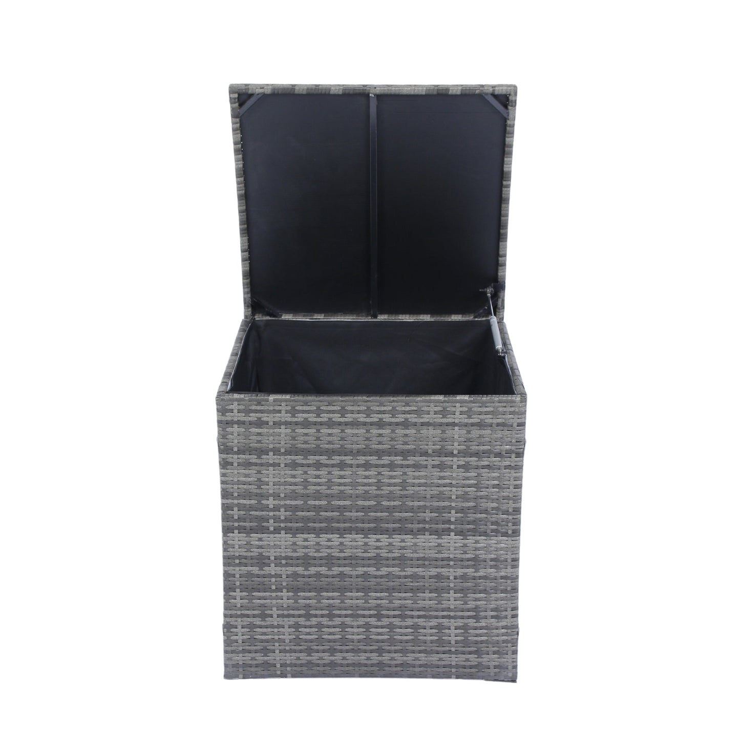 8 Piece Patio Sectional Wicker Rattan Outdoor Furniture Sofa Set with One Storage Box Under Seat and Cushion Box Grey wicker + Black Cushion + Clear Glass Top - 1st Choice Furniture Direct