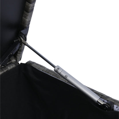 8 Piece Patio Sectional Wicker Rattan Outdoor Furniture Sofa Set with One Storage Box Under Seat and Cushion Box Grey wicker + Black Cushion + Clear Glass Top - 1st Choice Furniture Direct