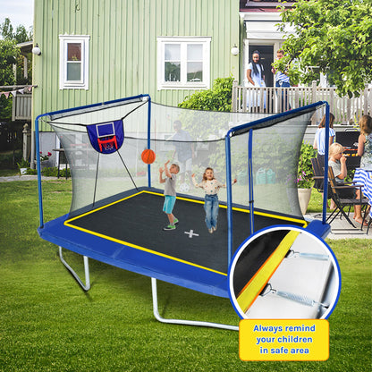 8 x 12 Rectangle Trampoline with Basketball Hoop and Ladder - 1st Choice Furniture Direct