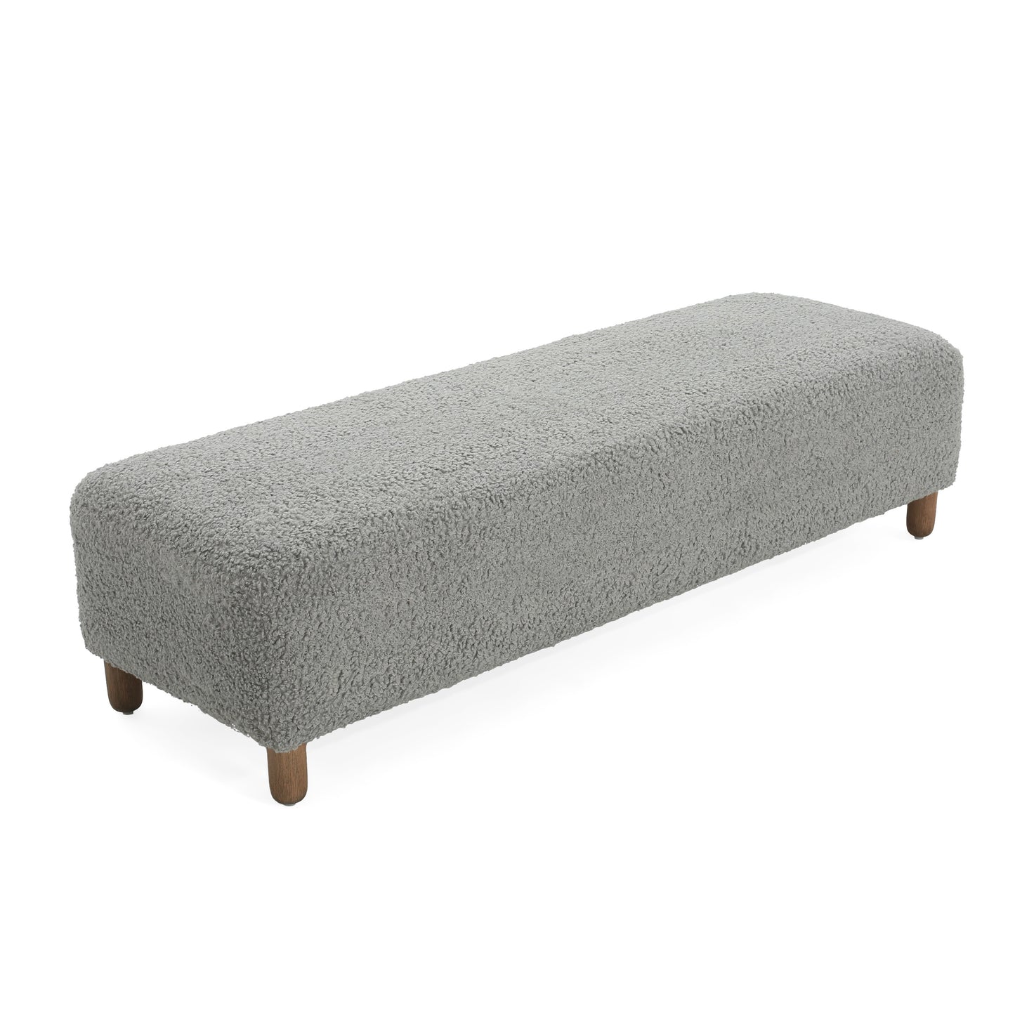 Contemporary Grey Ottoman with Foam Cushion and Durable Upholstery