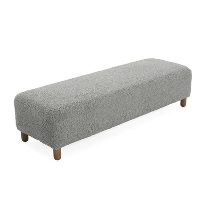 Contemporary Grey Ottoman with Foam Cushion and Durable Upholstery