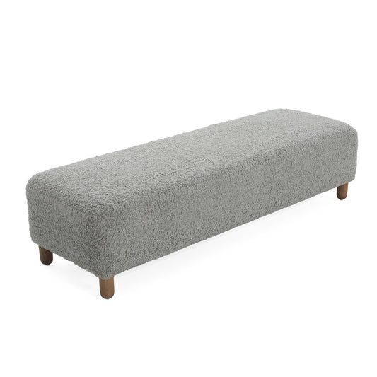 Contemporary Grey Ottoman with Foam Cushion and Durable Upholstery
