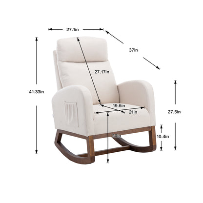 1st Choice Modern Living Room Comfortable Solid Wood Rocking Chair