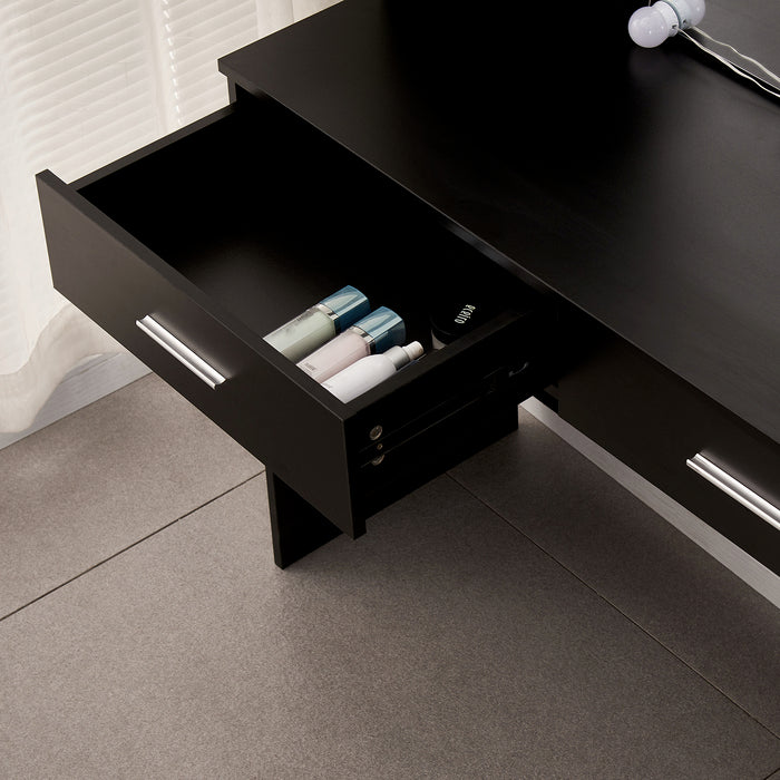 1st Choice Simple Hair Desk with Multi and Large Storage Space in Black