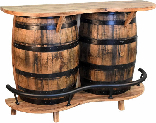 Shooter's Split Whiskey Barrel Bar in Burnt Hickory - SHO180H - 1st Choice Furniture Direct
