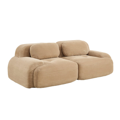 82'' 2 - seat sofa in luxuryCorduroy Fabric modular for free combo separation curved armrests ,anti - slip design high - resilience sponge fits living rooms bedrooms Audiovisual Room,Camel - 1st Choice Furniture Direct