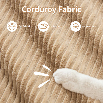 82'' 2 - seat sofa in luxuryCorduroy Fabric modular for free combo separation curved armrests ,anti - slip design high - resilience sponge fits living rooms bedrooms Audiovisual Room,Camel - 1st Choice Furniture Direct