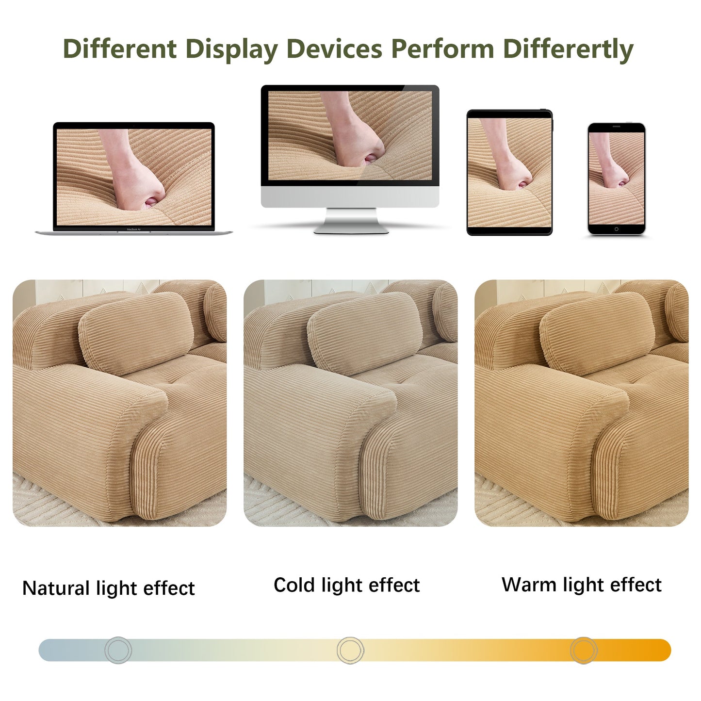 82'' 2 - seat sofa in luxuryCorduroy Fabric modular for free combo separation curved armrests ,anti - slip design high - resilience sponge fits living rooms bedrooms Audiovisual Room,Camel - 1st Choice Furniture Direct
