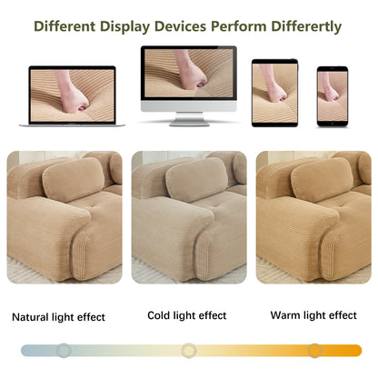 82'' 2 - seat sofa in luxuryCorduroy Fabric modular for free combo separation curved armrests ,anti - slip design high - resilience sponge fits living rooms bedrooms Audiovisual Room,Camel - 1st Choice Furniture Direct