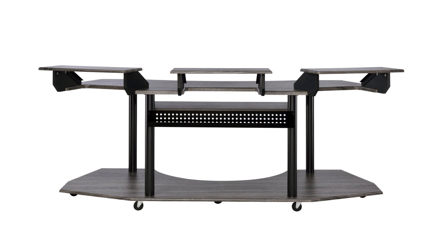 83' Eleazar Black Oak Finish Music Recording Studio Desk - 1st Choice Furniture Direct