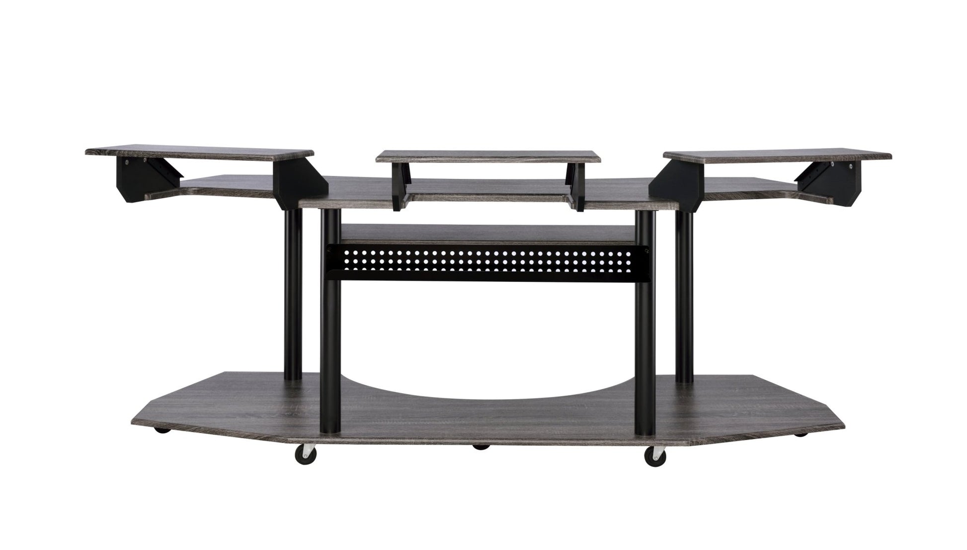 83' Eleazar Black Oak Finish Music Recording Studio Desk - 1st Choice Furniture Direct