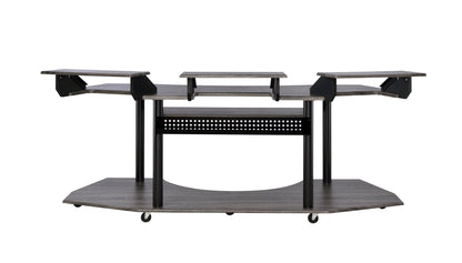 83' Eleazar Black Oak Finish Music Recording Studio Desk - 1st Choice Furniture Direct