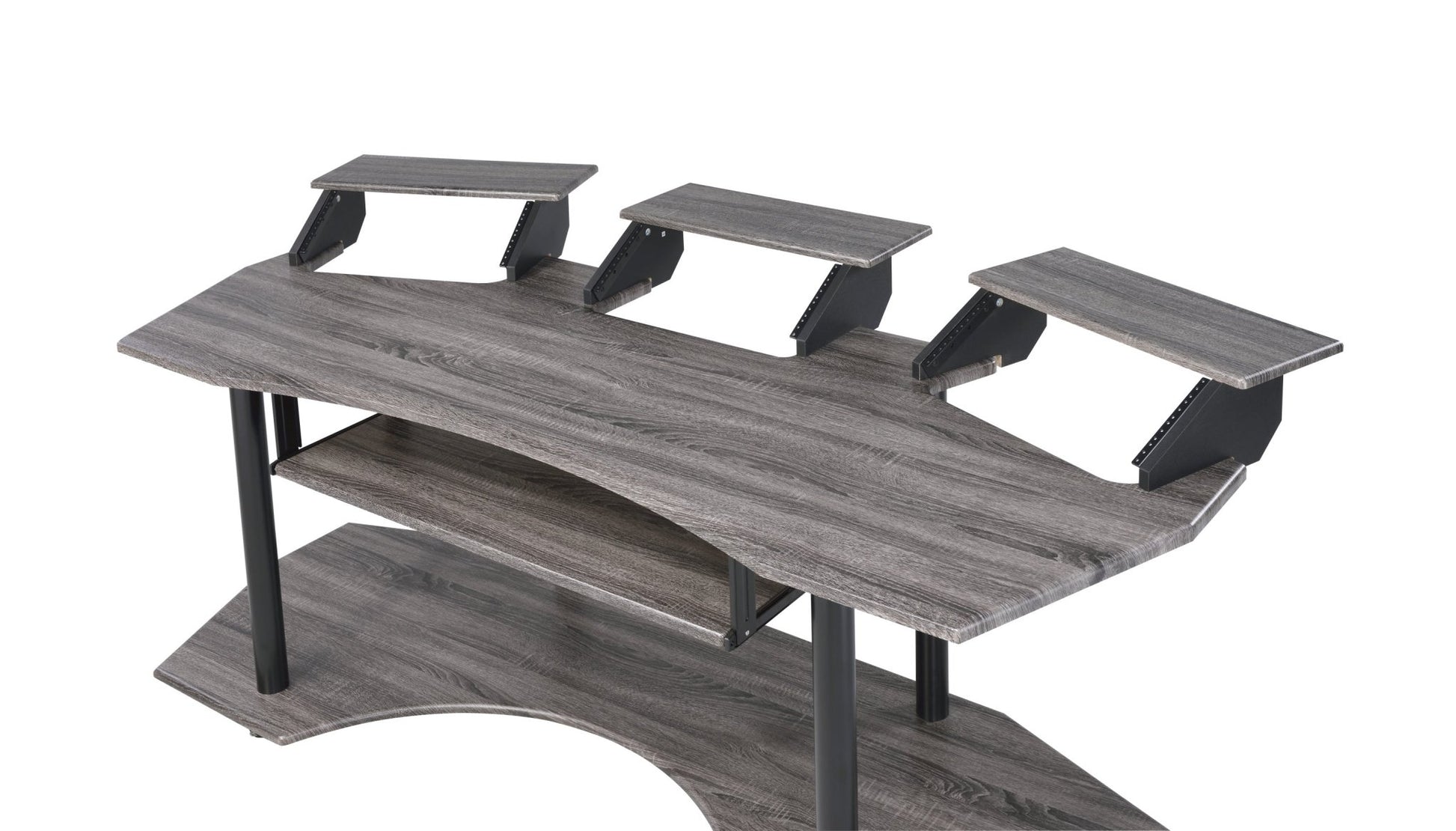 83' Eleazar Black Oak Finish Music Recording Studio Desk - 1st Choice Furniture Direct