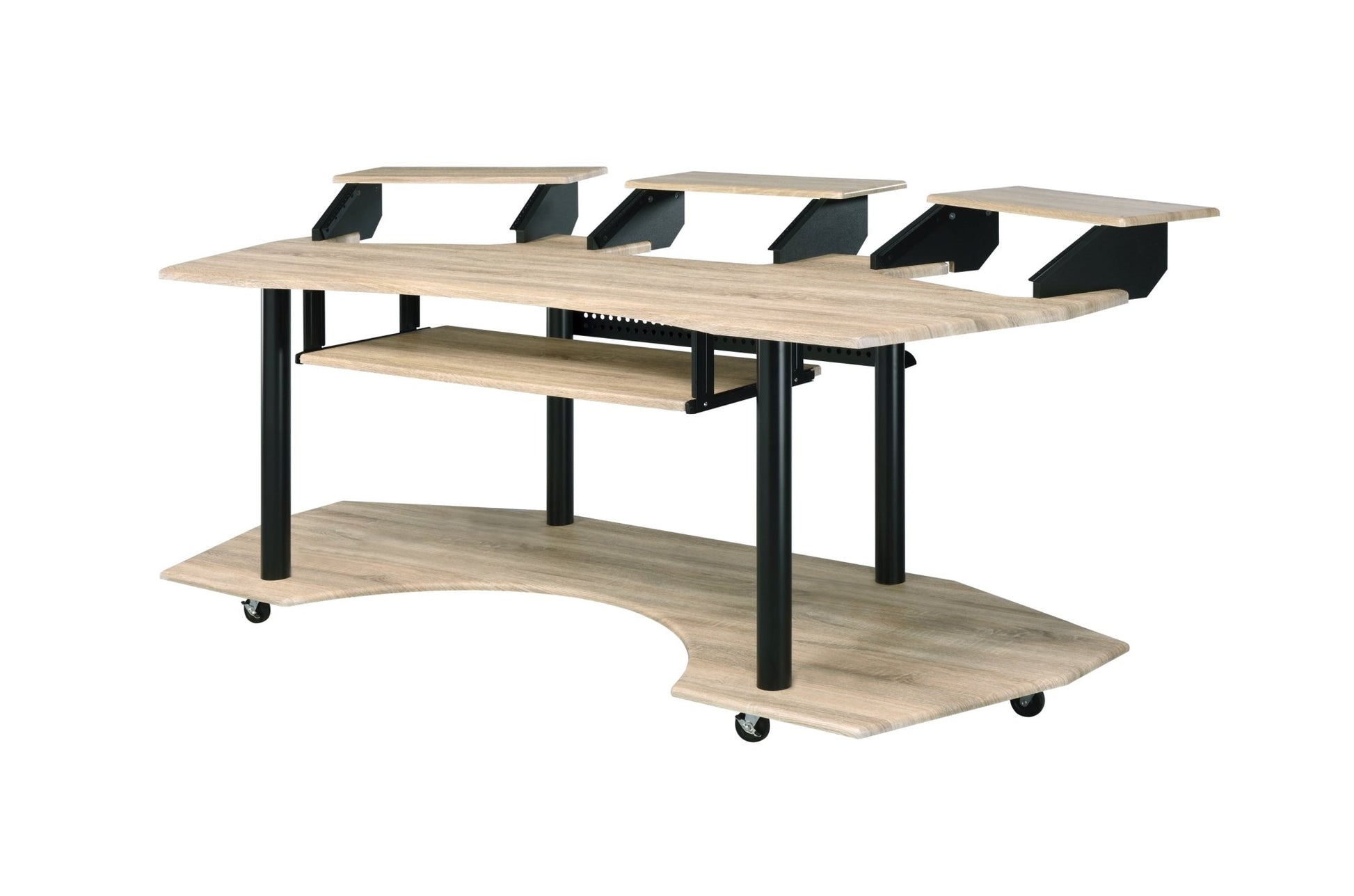 83' Eleazar Natural Oak Finish Music Recording Studio Desk - 1st Choice Furniture Direct